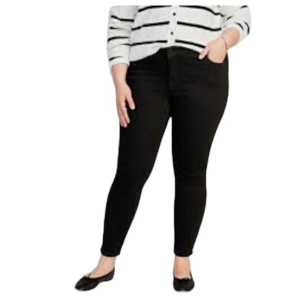 Old Navy Black High-Rise WOW Super Skinny Jeans Women’s Size 16 Chic